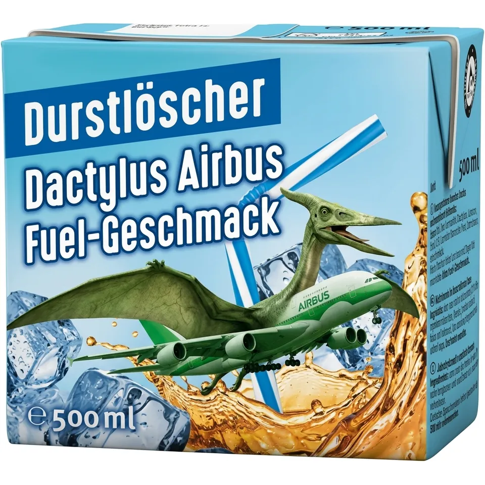 Parody ad: Durstlöscher Airbus Fuel — Jet kerosene flavor